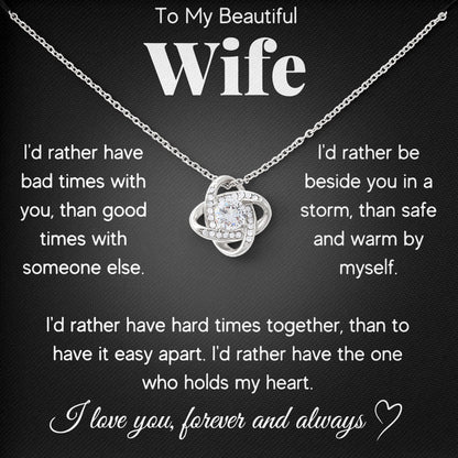 To My Beautiful Wife Necklace Meaningful Gift For Fiancée With Message Card And Box
