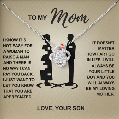 To My Mom Necklace From Your Son, Valentine's Day Birthday Gifts Ideas, Anniversary Keepsake, Mother Gift