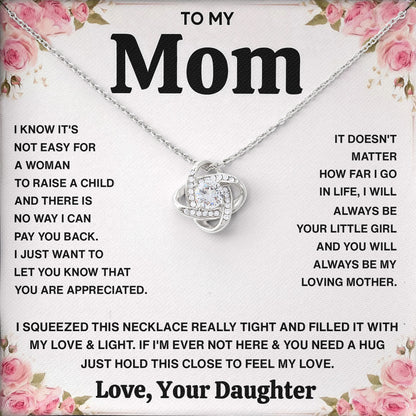 To My Mom Necklace, Anniversary Keepsake, Mother Gift, Valentine's Day Birthday Gifts Ideas