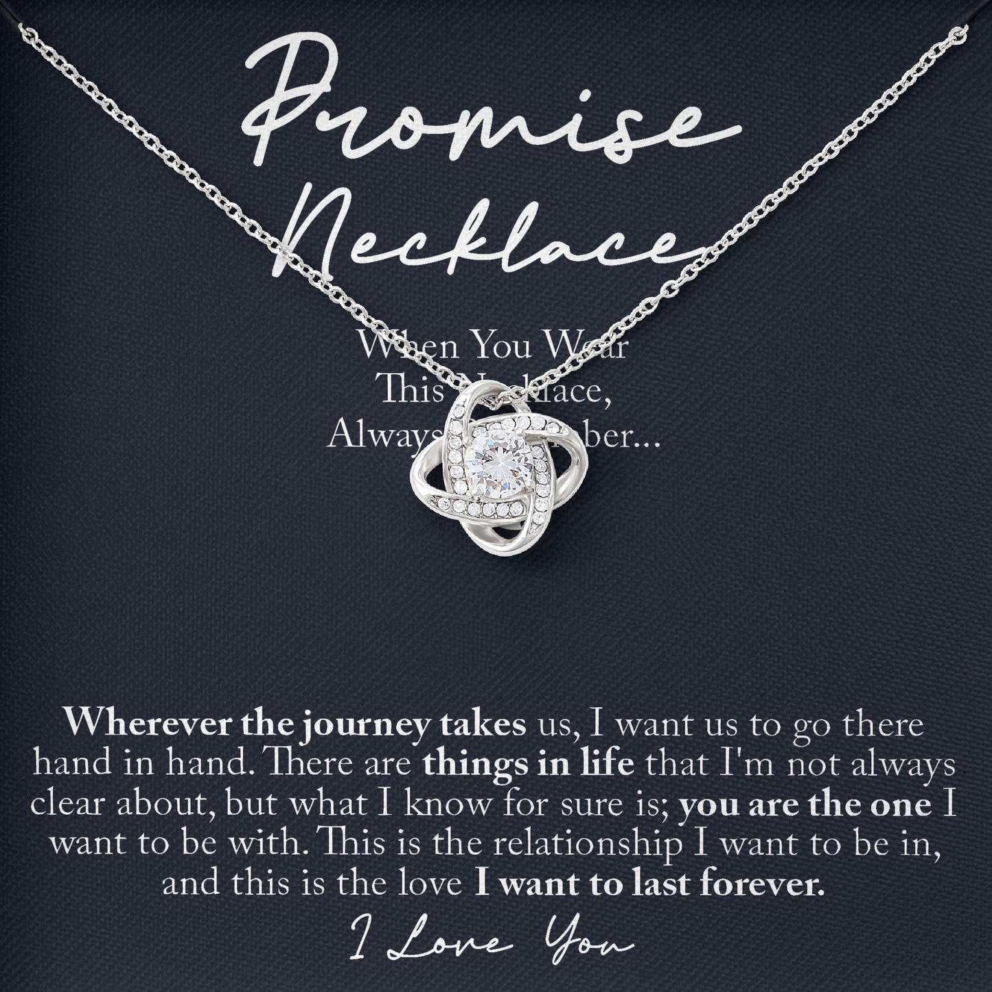 Promise Necklace Sterling Silver Pendant with Message