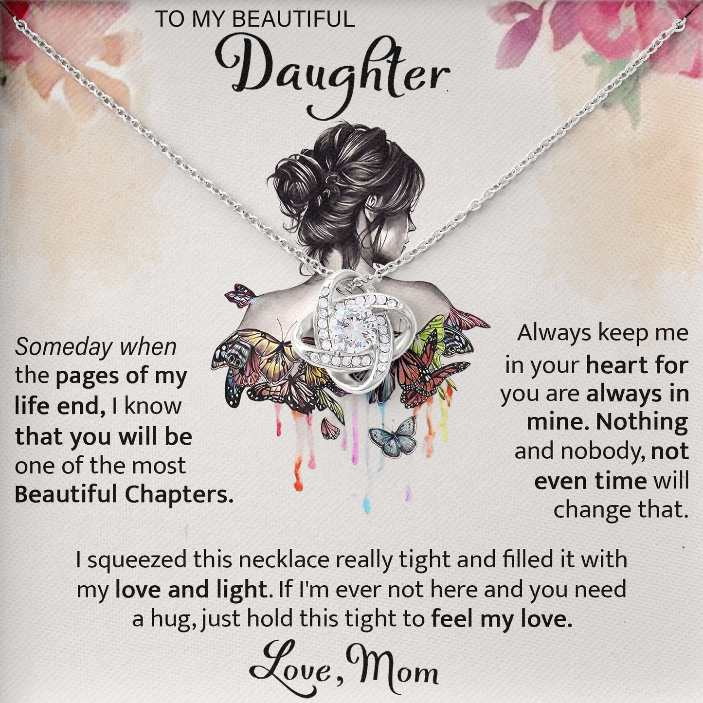 To My Beautiful Daughter Inspirational Necklace Jewelry