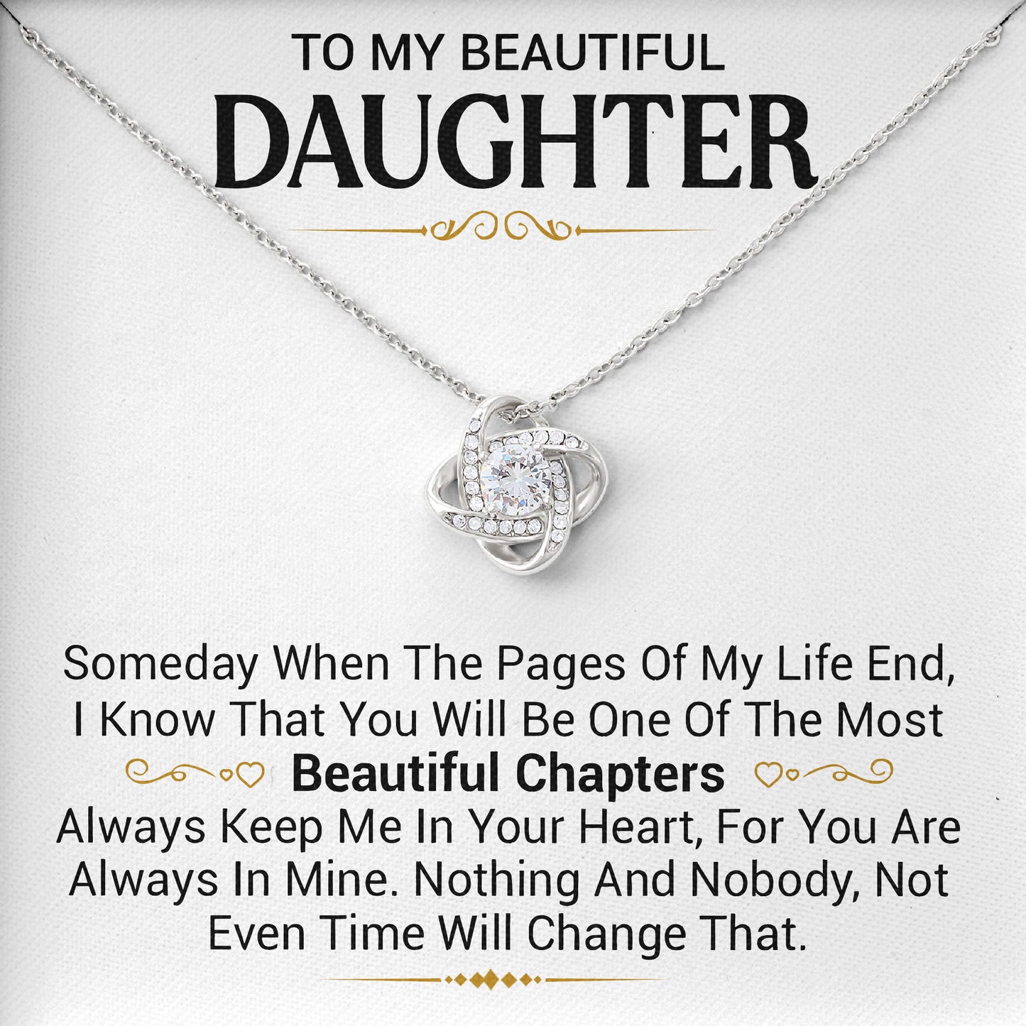 To My Beautiful Daughter Necklace Valenitne Gift