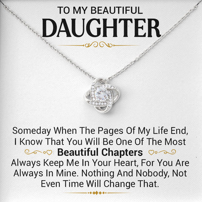 To My Beautiful Daughter Necklace Valenitne Gift