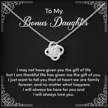 To My Bonus Daughter Necklace with Message
