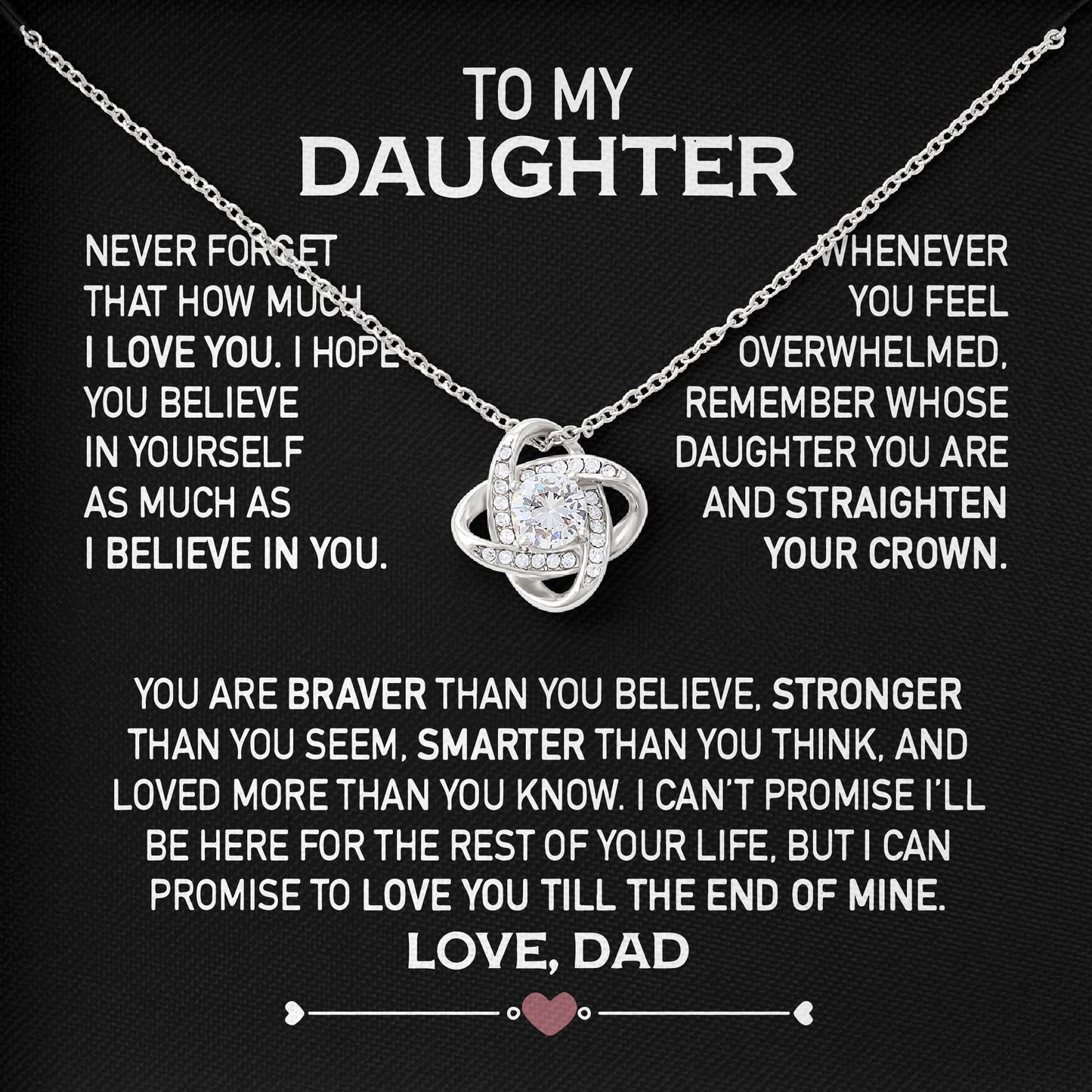 To My Daughter Anniversary Necklace Gift From Dad