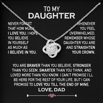 To My Daughter Anniversary Necklace Gift From Dad
