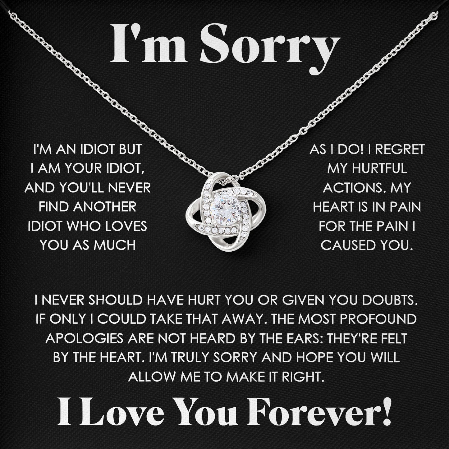 I'm Sorry Neckace with Message Card & Gift Box, Apologize Gifts