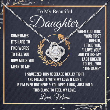 To My Beautiful Daughter Necklace Gift from Mom