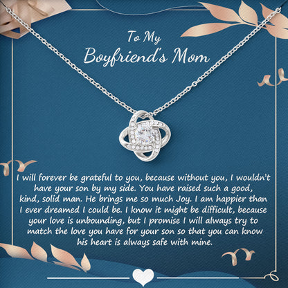 To My Boyfriends Mom Necklace With Message Box, Valentines Day, Birthday, Mother's Day Gift with Message Card and Box Meaning