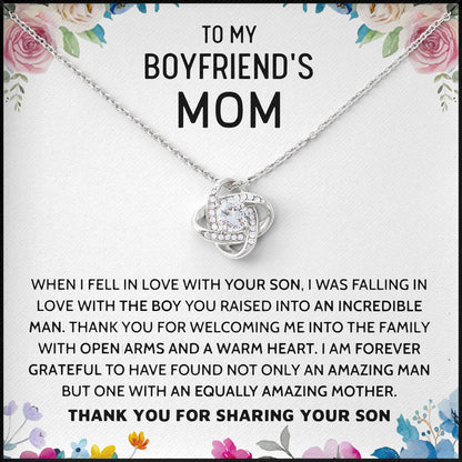To My Boyfriends Mom Necklace, Valentines Day, Birthday, Mother's Day Gifts