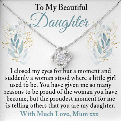 To My Beautiful Daughter Necklace Gift From Mom