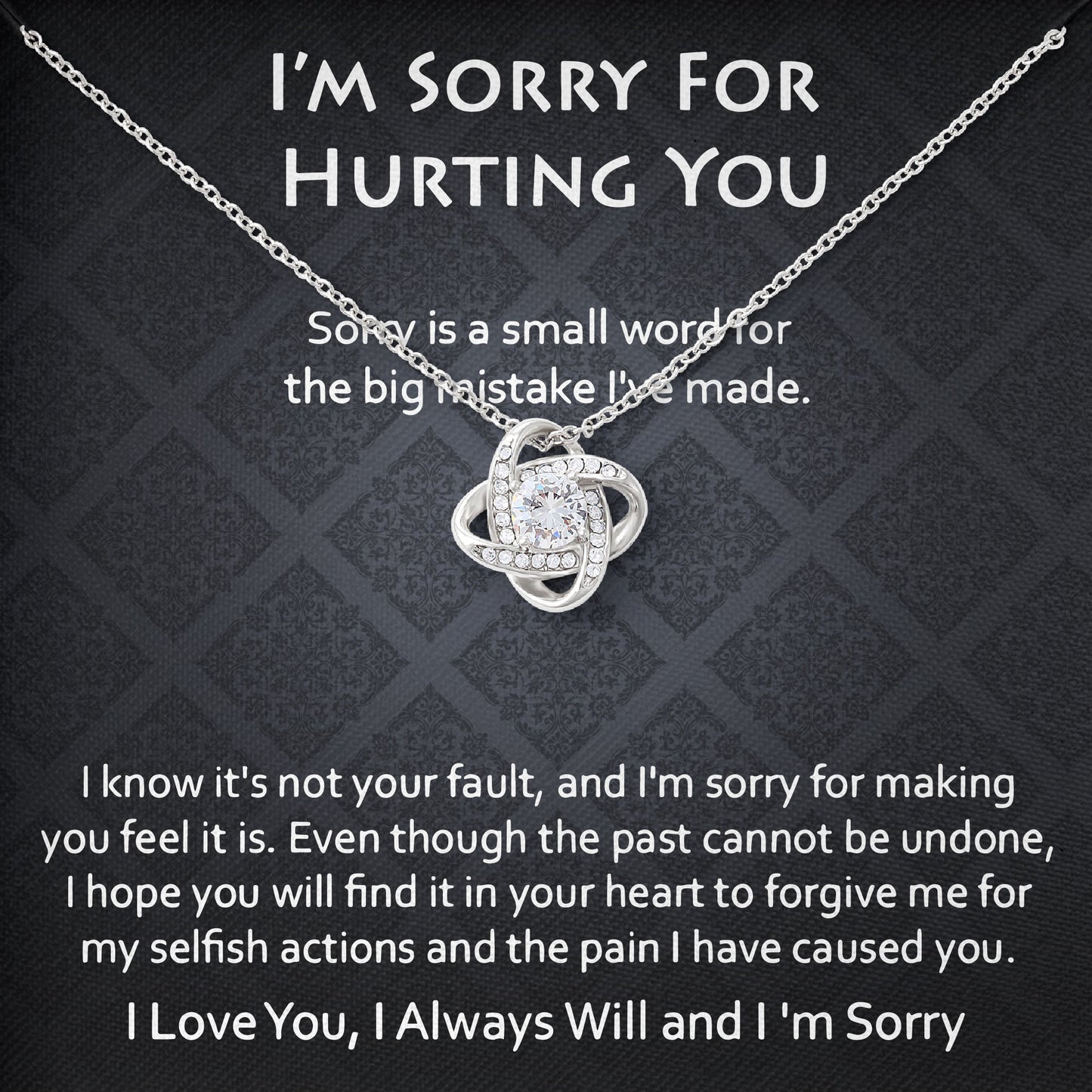 I'm Sorry For Hurting You Neckace Jewelry with Message Card & Gift Box