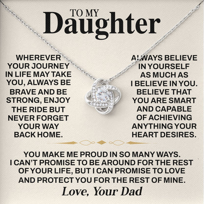 To My Daughter Necklace with Sentimental Card Gift From Dad