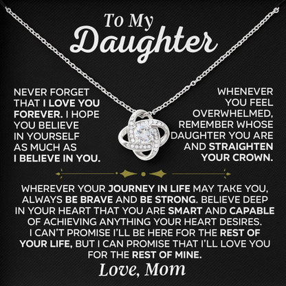 To My Daughter Sentimental Necklace Gift From Mom