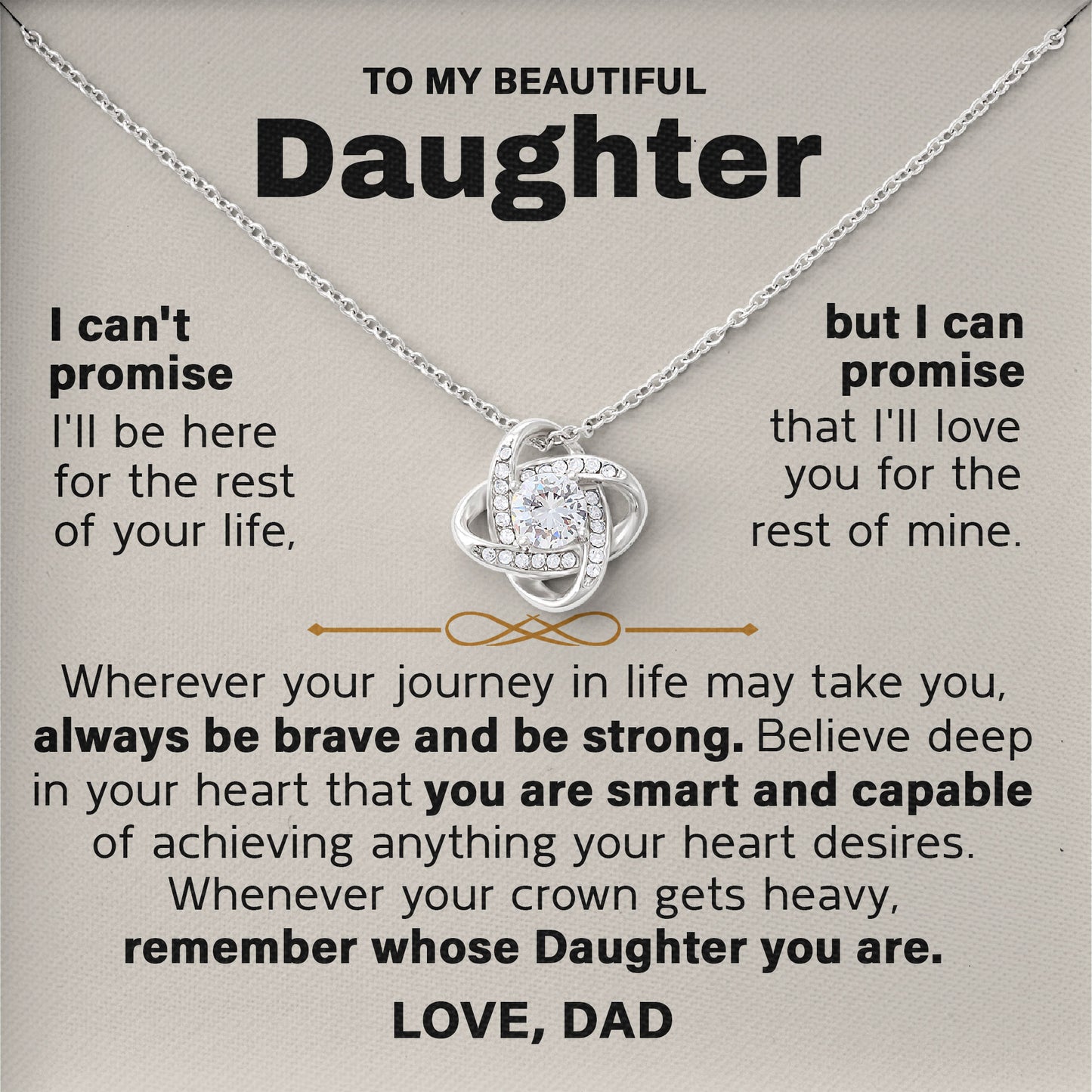 To My Beautiful Daughter Valentine Necklace Gift From Dad