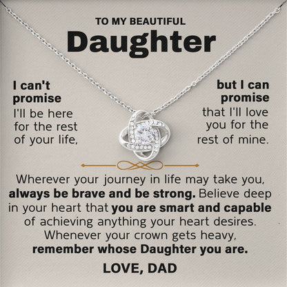 To My Beautiful Daughter Valentine Necklace Gift From Dad