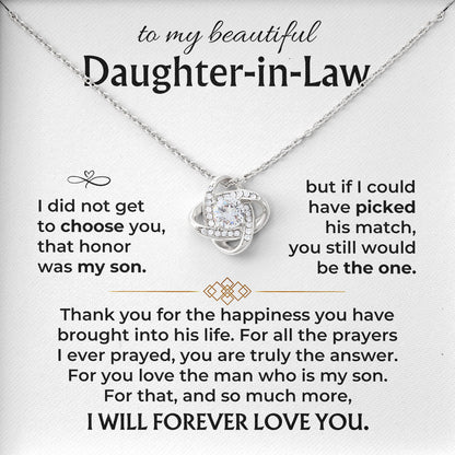 To My Beautiful In Law Daughter Necklace