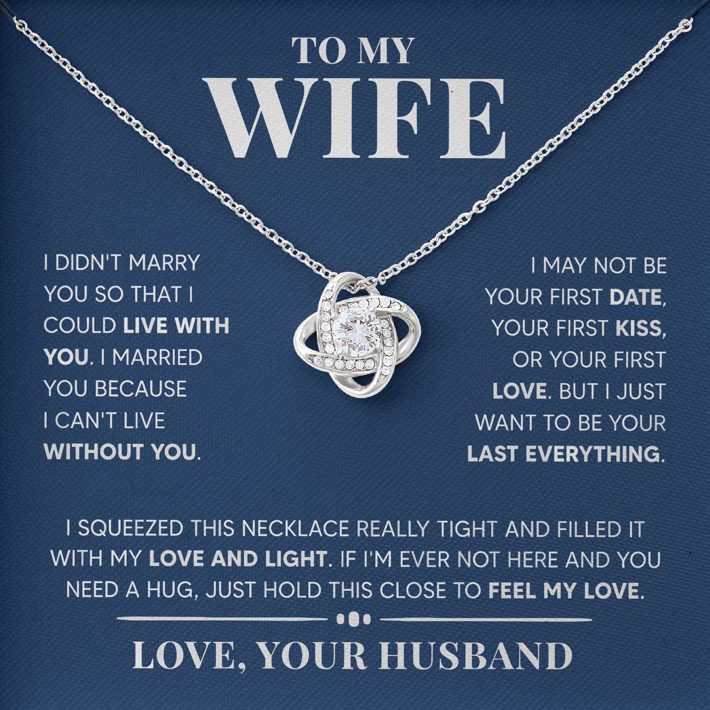 To My Wife Necklace With Message Card From Husband