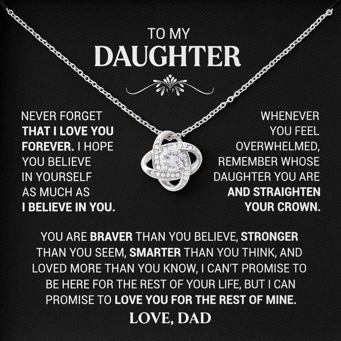 To My Daughter Necklace Gifts From Dad