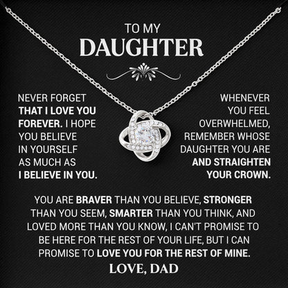 To My Daughter Necklace Gifts From Dad