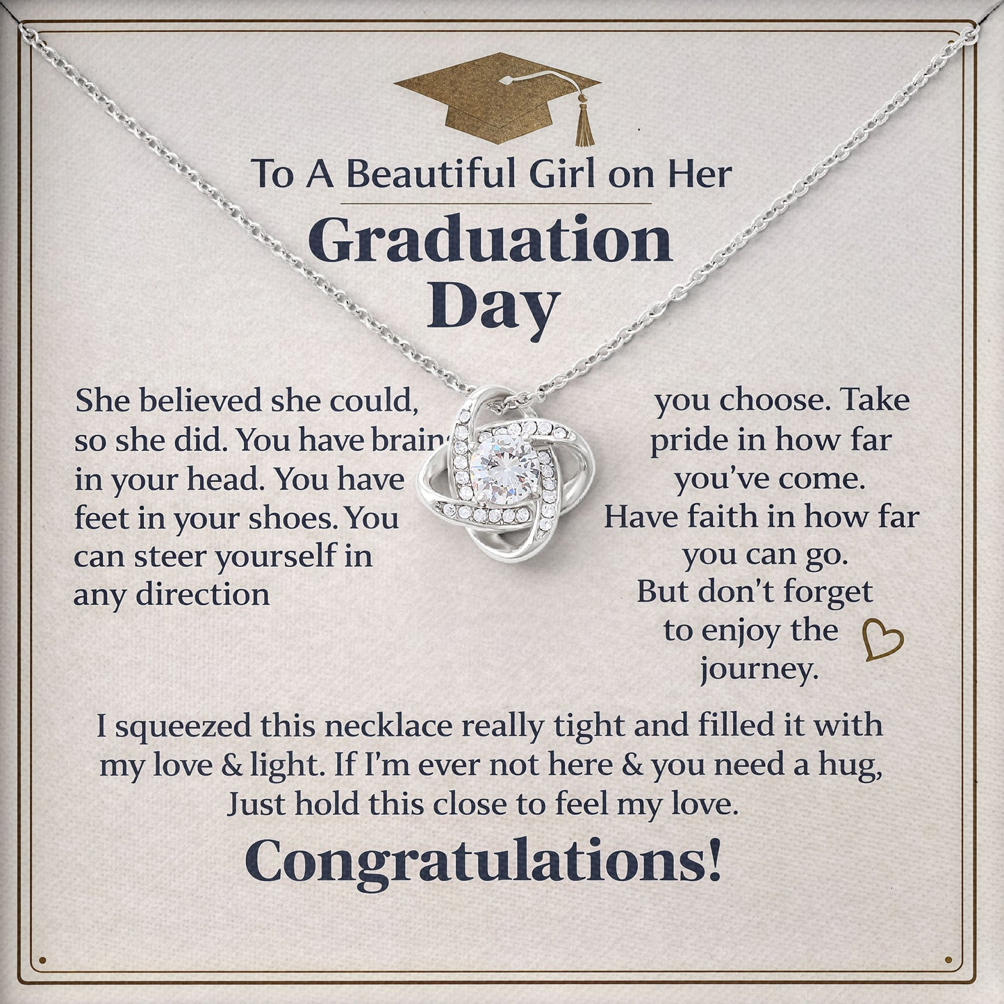 To My Beautiful Girl on Her Graduation Day Necklace