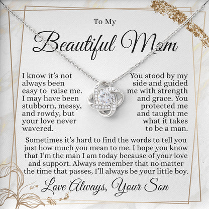 To My Beautiful Mom Meaningful Gift Necklace