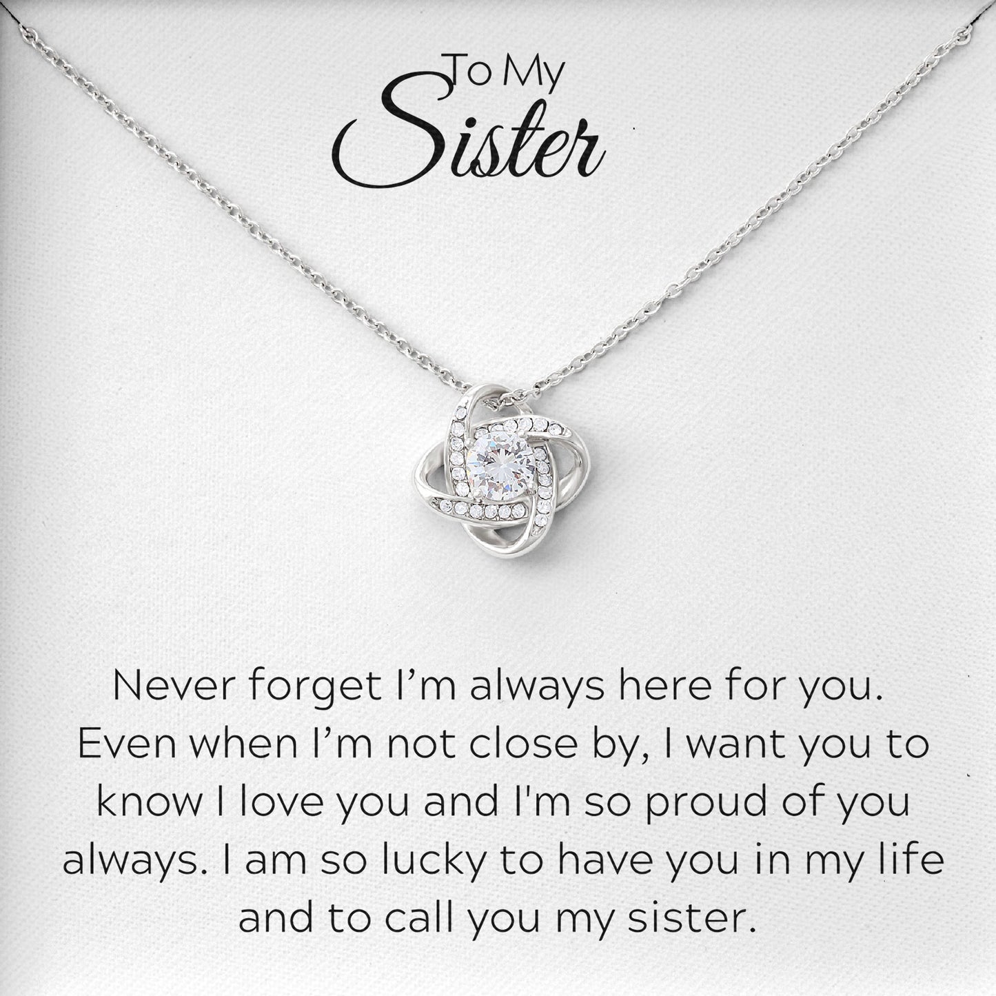 To My Sister Necklace Mother's Day Jewelry Gift