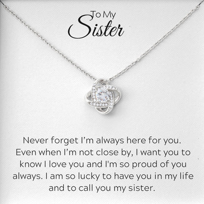 To My Sister Necklace Mother's Day Jewelry Gift
