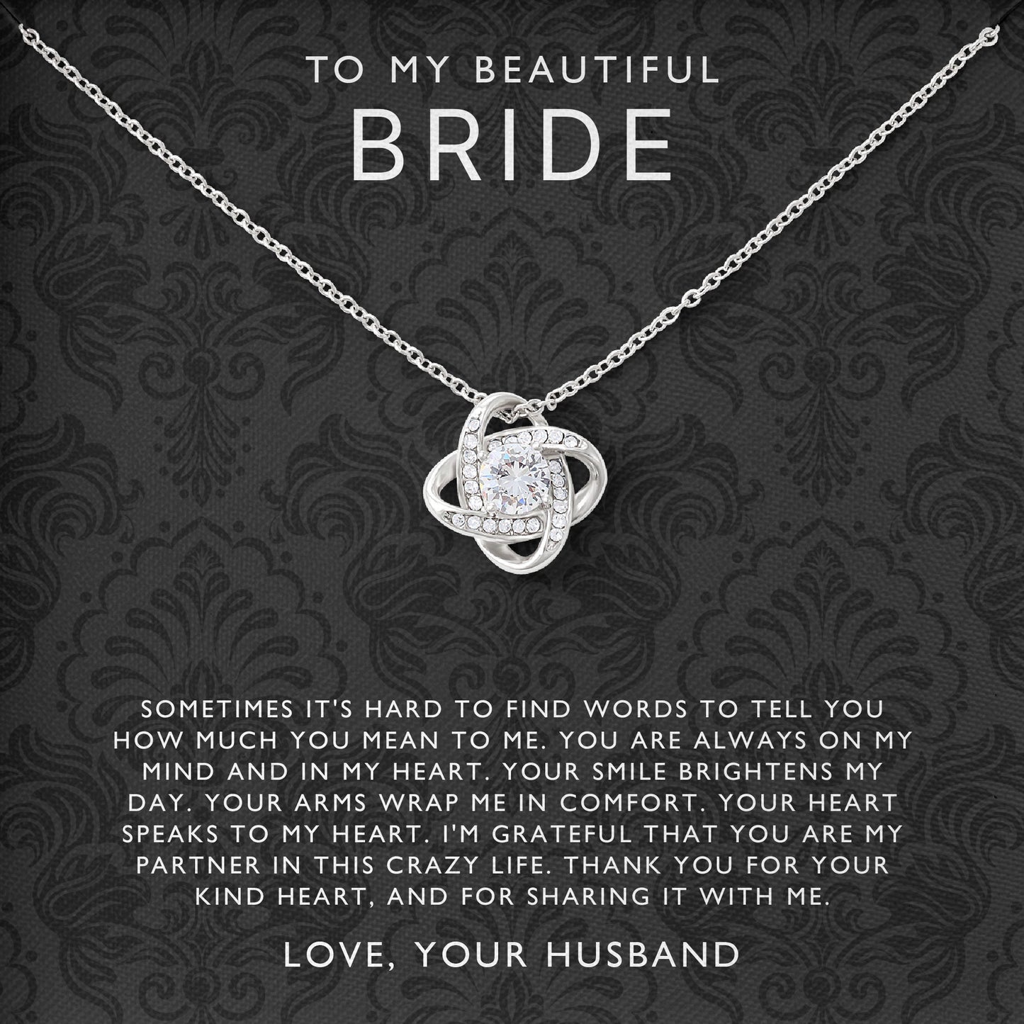 To My Beautiful Bride Necklace Gift From Husband