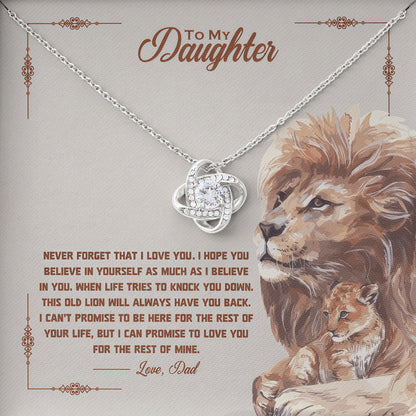 To My Daughter Necklace Gifts With Message Card