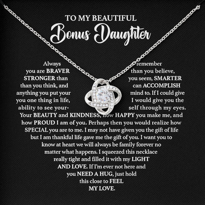 To My Beautiful Bonus Daughter Birthday Jewelry Gift