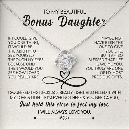 To My Beautiful Bonus Daughter Necklace from Parents