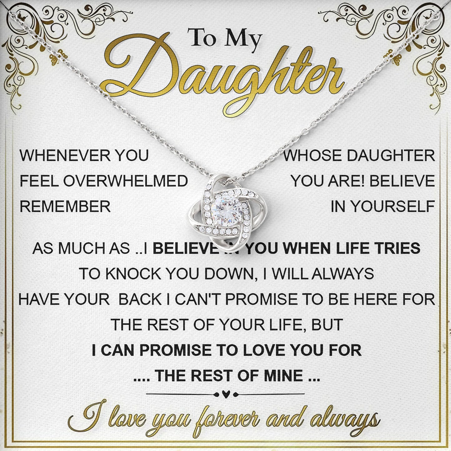 To My Daughter Necklace Birthday, Wedding Gifts
