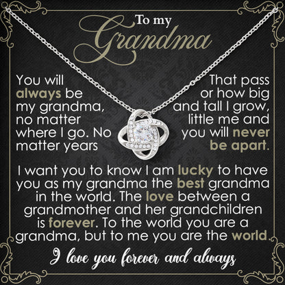 To My Grandma Necklace Gift with Love and Message Card