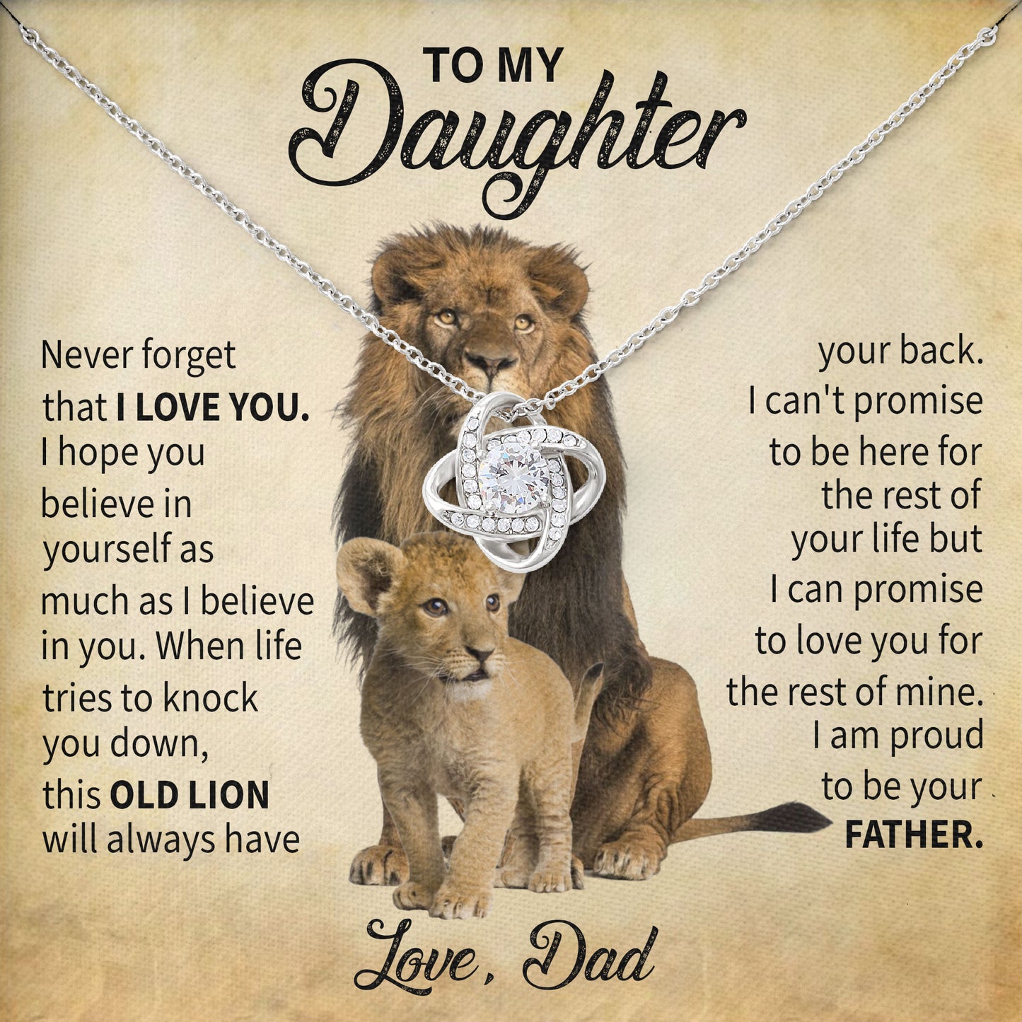 To My Daughter Love Necklace Gift From Dad