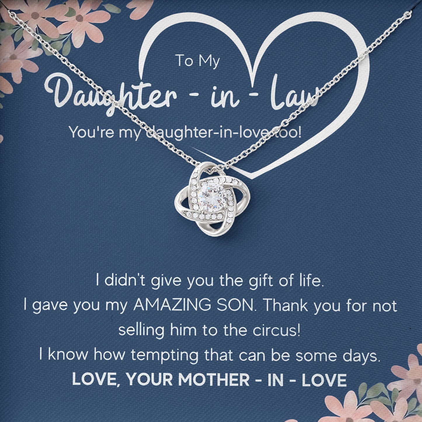 To My Daughter In Law Pendant Necklace Gift