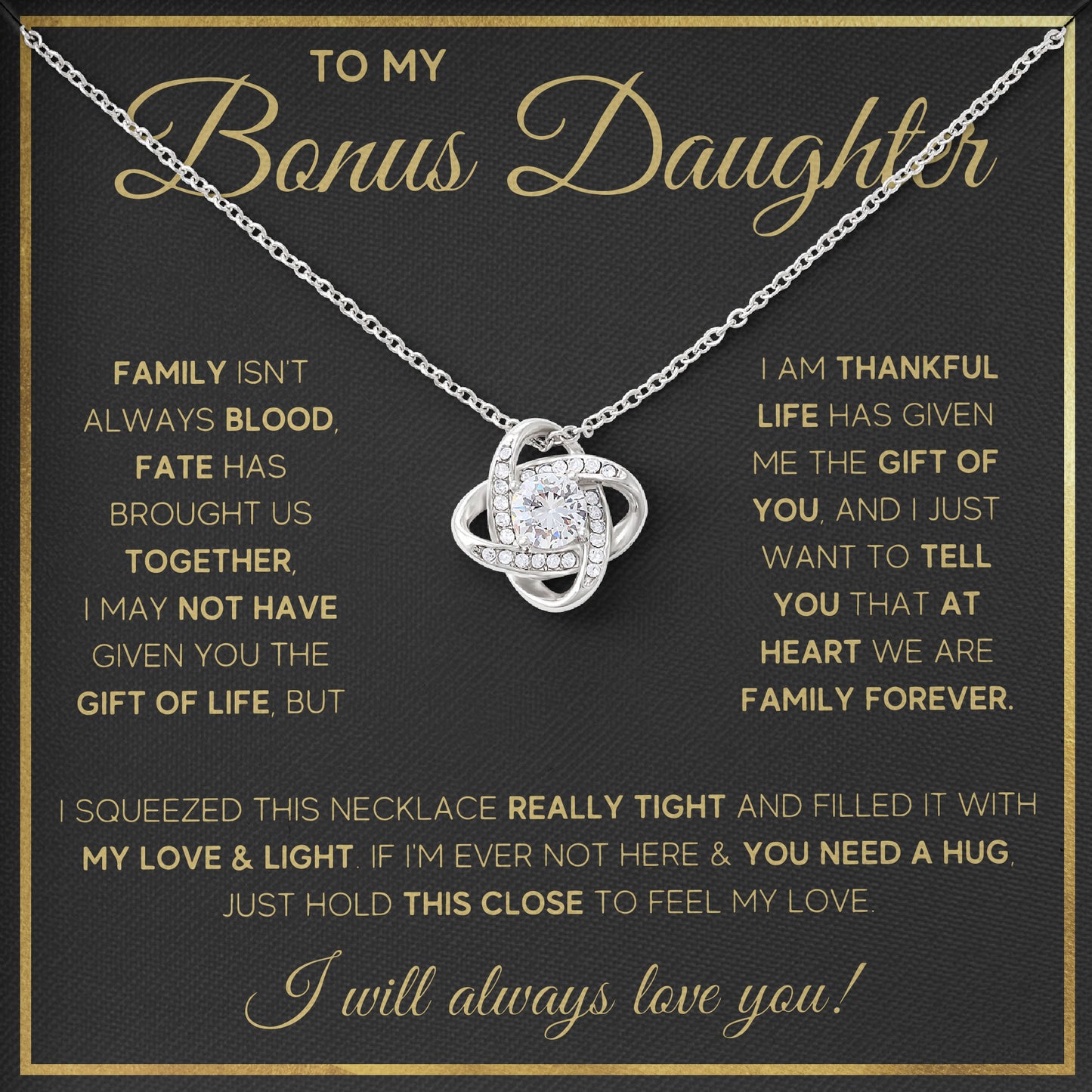 To My Bonus Daughter Anniversary Necklace