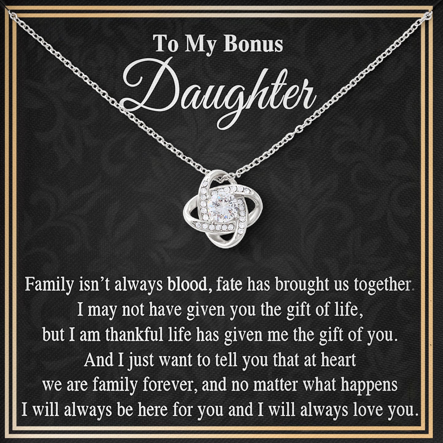 To My Bonus Daughter Sentimental Necklace
