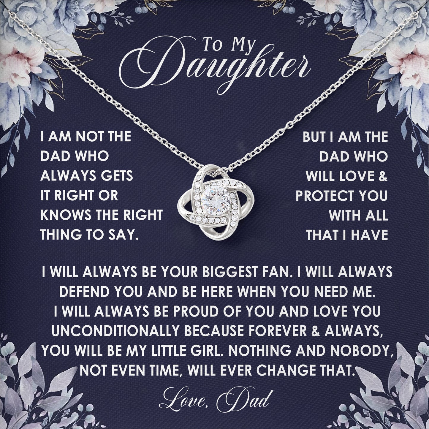 To My Daughter Elegant Necklace Gift From Dad