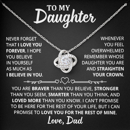 To My Daughter Jewelry Gift for Birthday From Dad