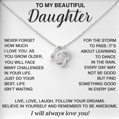 To My Beautiful Daughter Necklace for Graduation Day