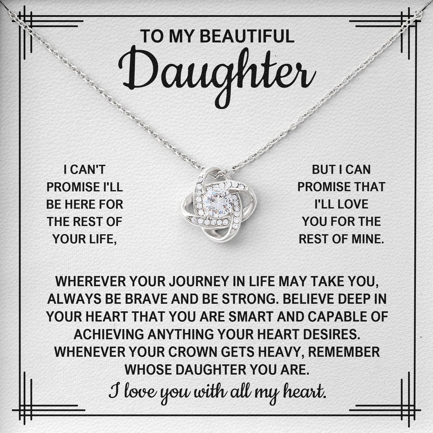 To My Beautiful Daughter Pendant Jewelry Gift