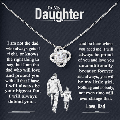 To My Daughter Heart Necklace Gift From Dad