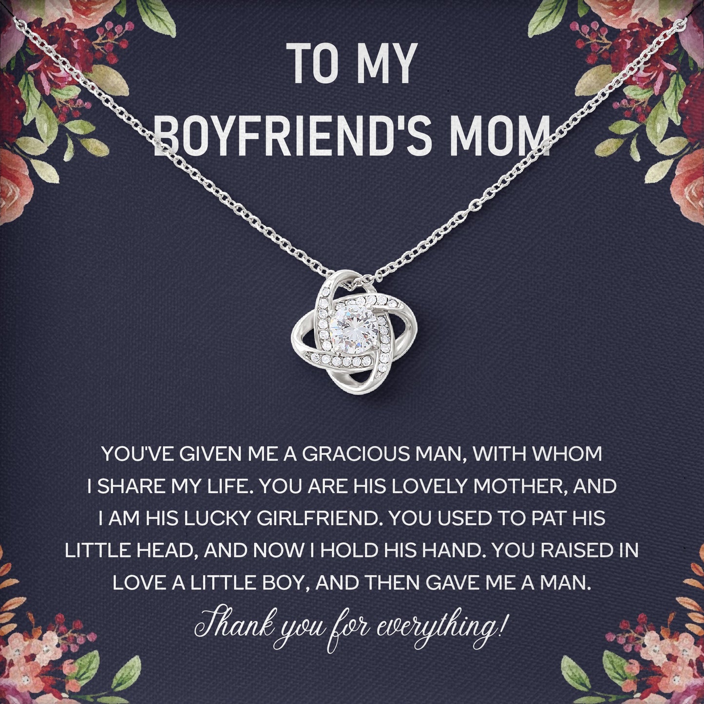 To My Boyfriend's Mom Necklace, Valentines Day, Mother's Day, Birthday Gifts