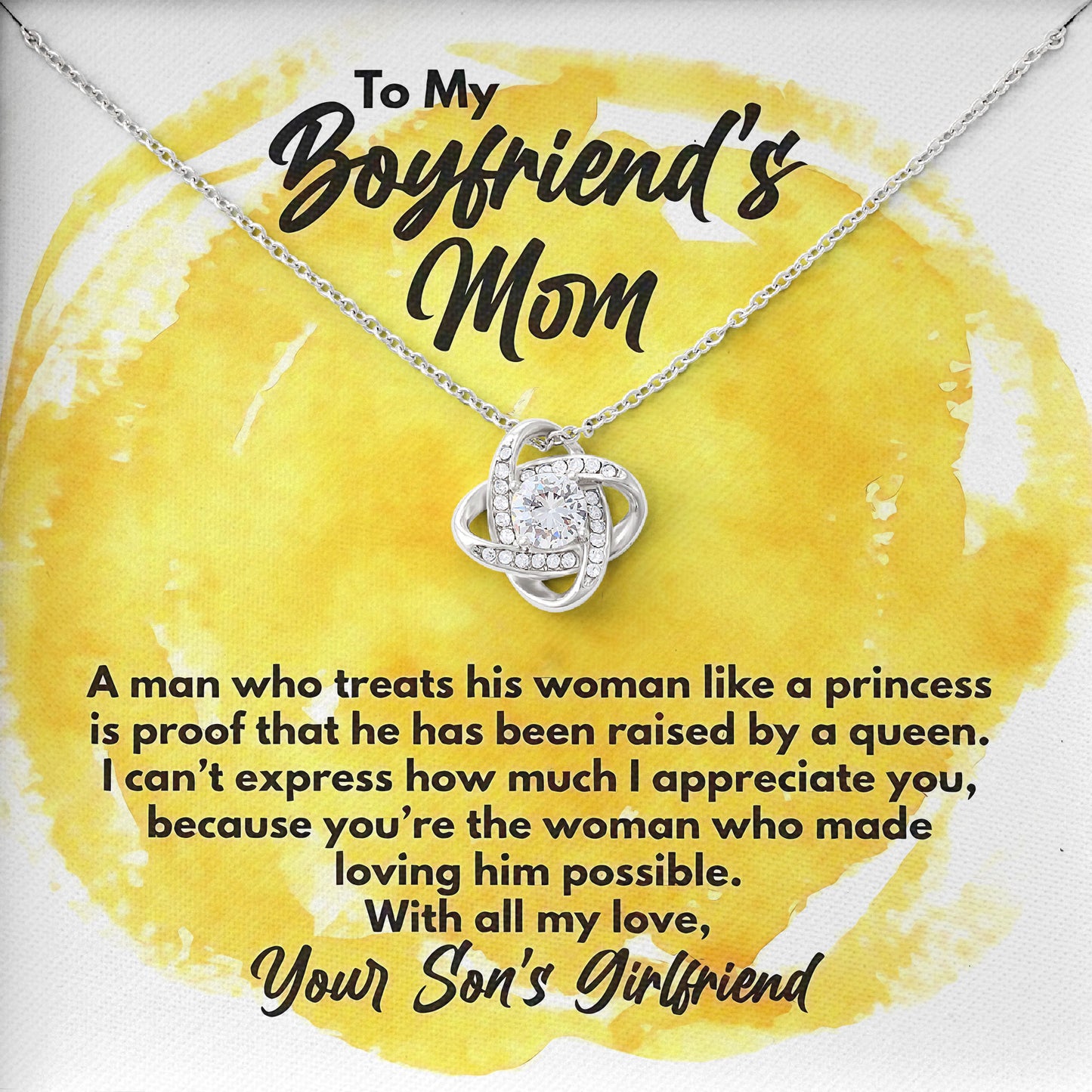 To My Boyfriend's Mom Necklace, Valentines Day, Mother's Day Keepsake, Anniversary Present