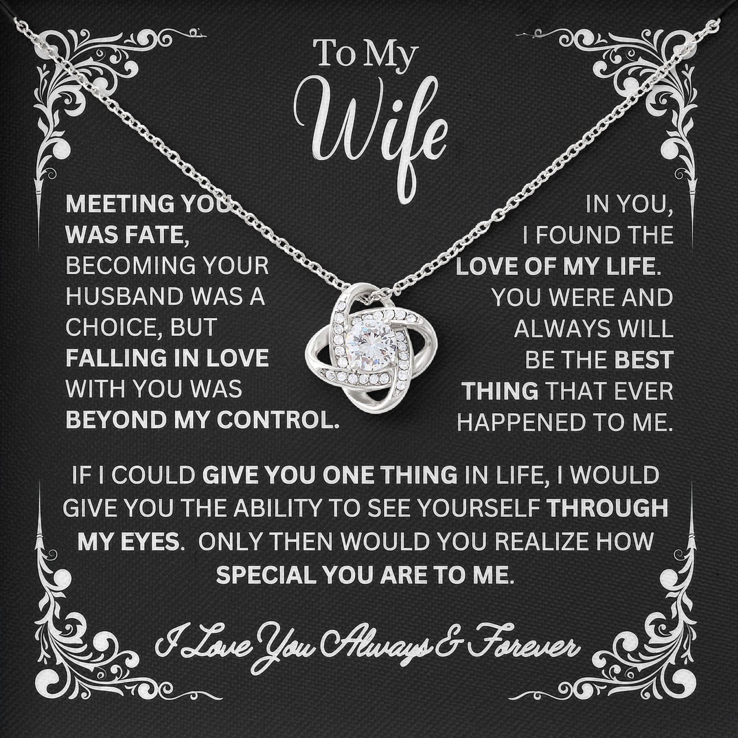 To My Wife Necklace Meaningful Gift For Fiancée With Message Card And Box