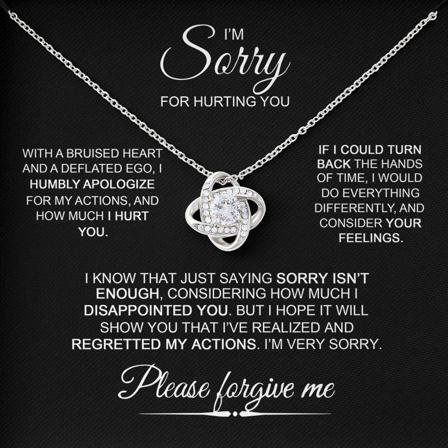 I'm Sorry Neckace with Message Card From Boyfriend
