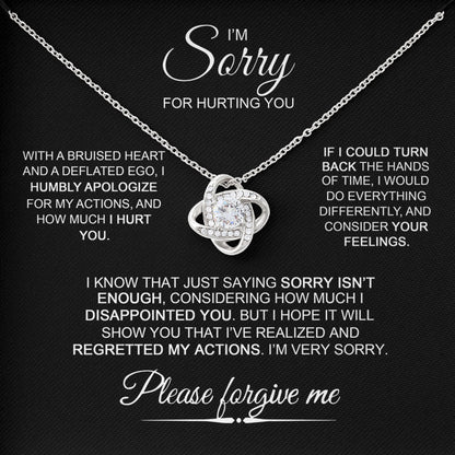 I'm Sorry Neckace with Message Card From Boyfriend