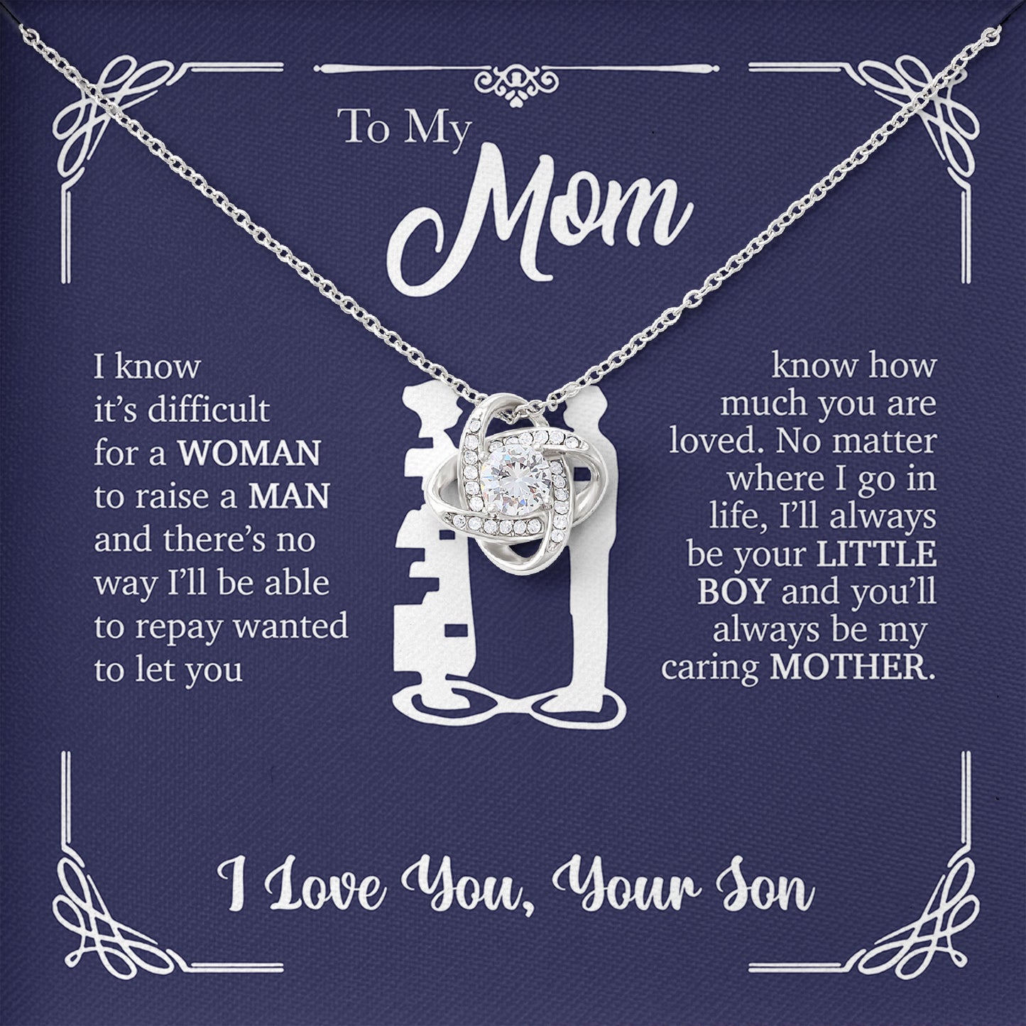 To My Mom Necklace, Anniversary Keepsake, Mother Gift From Son, Valentine's Day Birthday Gifts Ideas