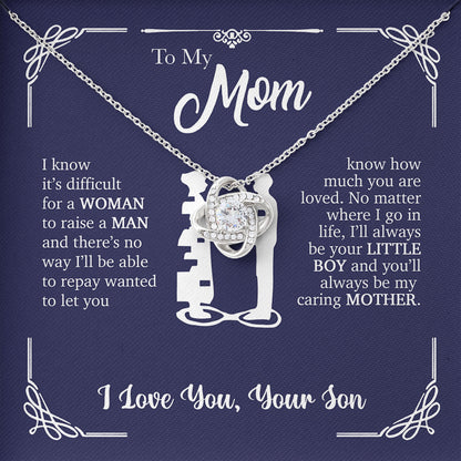 To My Mom Necklace, Anniversary Keepsake, Mother Gift From Son, Valentine's Day Birthday Gifts Ideas